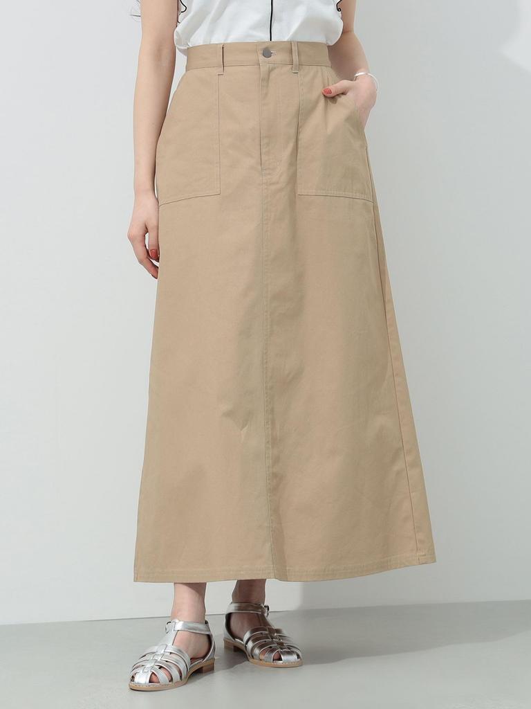 Flare Rock mit Hosenträgern BEIGE FREE [Beams Heart] Damen