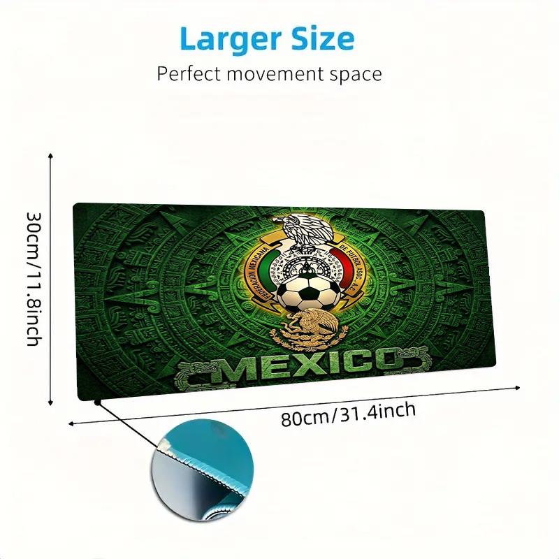 Mexican Football Federation Color Mouse Pad Large Gaming Table Cushion Non-slip Laptop Tablet Big Mousepad XXL Mat Mini PC Playmat With Lock Edge