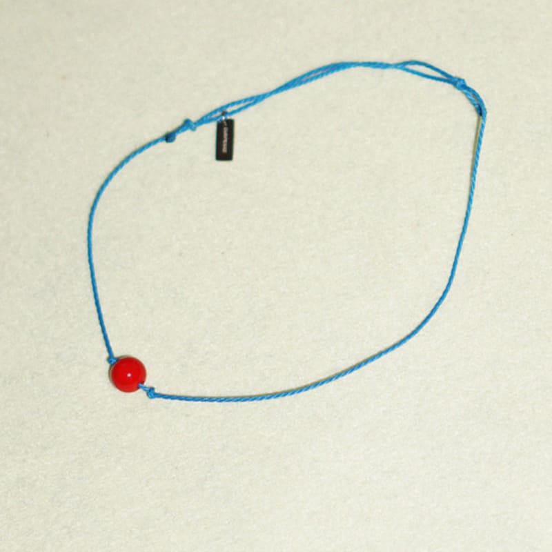 OURPIERRE RED BALL ROPE ANKLET