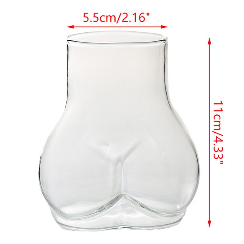 Butt Shaped Mug Borosilicate Glass Novelty Cup Creative Transparent Milk Mug Nordics Style Dining Table Decoration Accessories