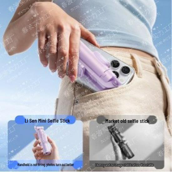 

Compact Anti-Shake Selfie Stick Tripod Holder for Concert Photography 1.3m чёрный