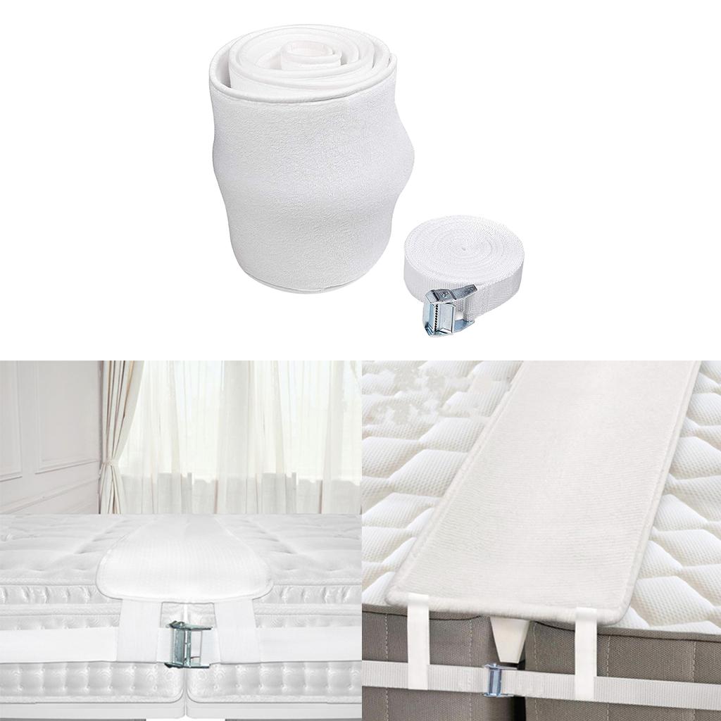 Polyester Fiber Bed Bridge Connector Twin to King Converter Kit with Adjustable Strap for Family Travel Bedding Accessories