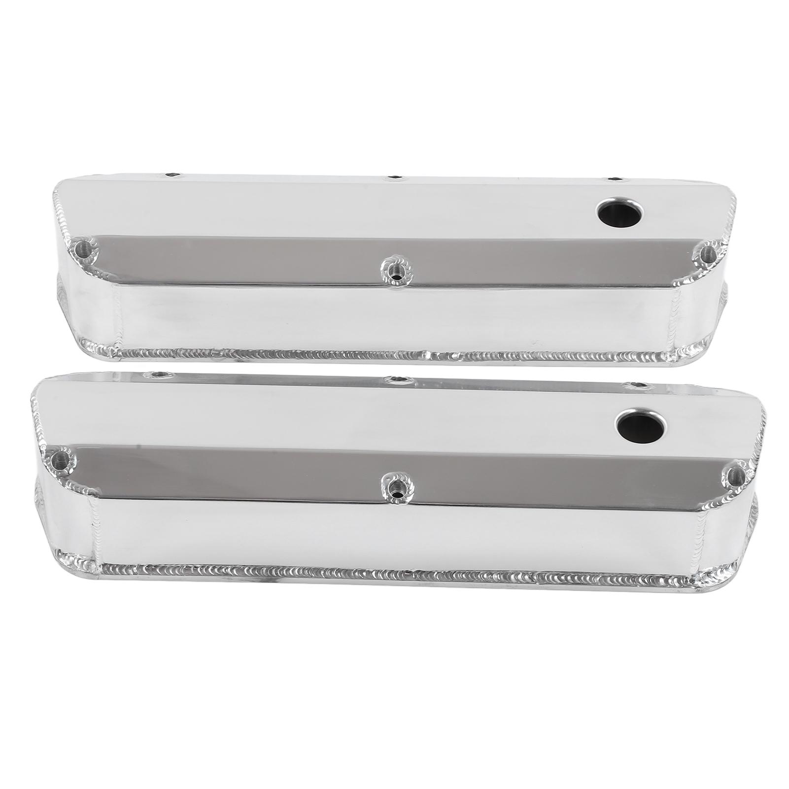 

2pcs Fabricated Satin Aluminum Valve Covers Car Accessories Replacement for Ford Small Block SBF 289 302 351W