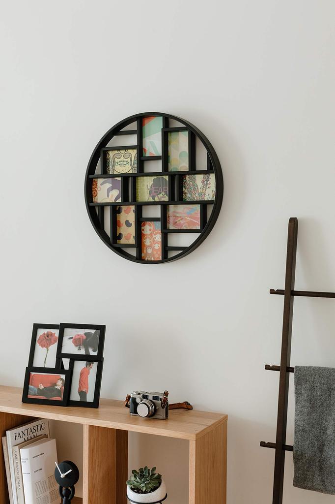 Umbra LUNA Photo Frame, Black, 9-Panel, Multi-Plate Photo Display