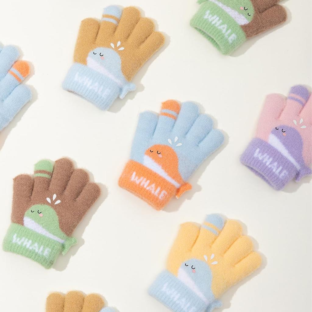 QINTIAN Baby Ages Stylish and Winter Gloves for Cold Protection and Unisex Kids' Mittens, Gloves, 3-5, Warm, Full-Finger Gloves, Cute, Warmth,