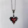 Gotische Todeskreuz Halskette Für Frauen Mann Hexe Schmuck Zubehör Geschenk Dorn Rose Rotes Herz Anhänger Choker