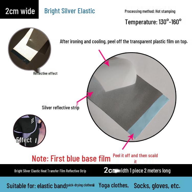 High-visibility Heat-applied Reflective Tape for Nighttime Traffic Warning, Directly Heat-pressed Onto Clothing.