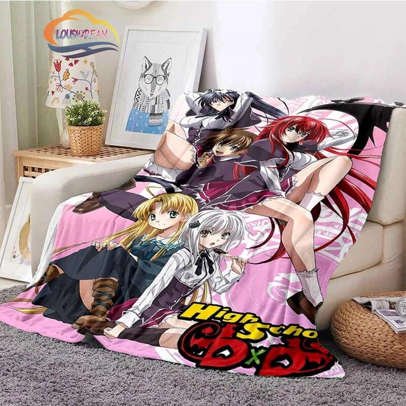 3D tištěná střední škola DxD plyšová deka Módní Flanel Fleece Sexy animace Dárek pro holčičku Sofa Nap Travel
