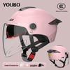 Dual Lens Electric Motorcycle Helmet for Men & Women - 3C Certified, Sun Protection, Half Helmet for Electric Scooters