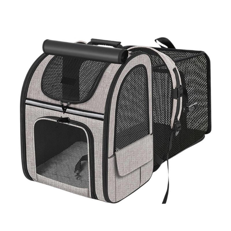 Portable Expandable Pet Backpack Breathable Travel Bag for Small Dogs Cats Outdoor