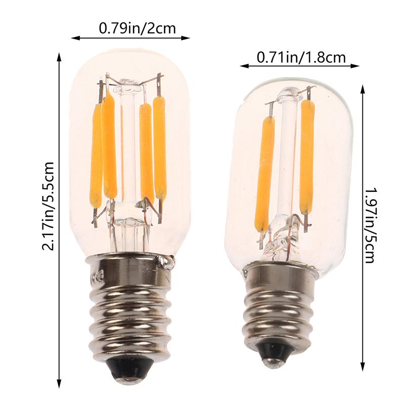 1 szt. Żarówka LED Vintage T20 1W 2W Ciepła Biała 2200K E12 E14 110V 220V Ściemnialna Żarówka Szklana Żarówka Rurkowa do Lodówki