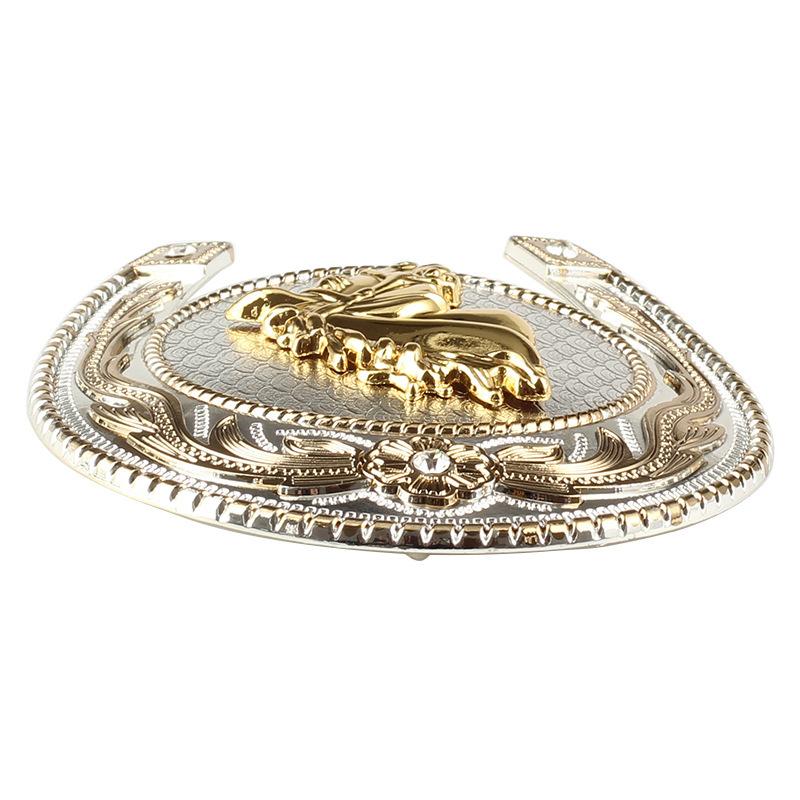 Boucle De Ceinture Cowboy Style Cheval Lucky Rider - Taille Unique Bronze, Alliage Zinc, Neuf Avec étiquettes
