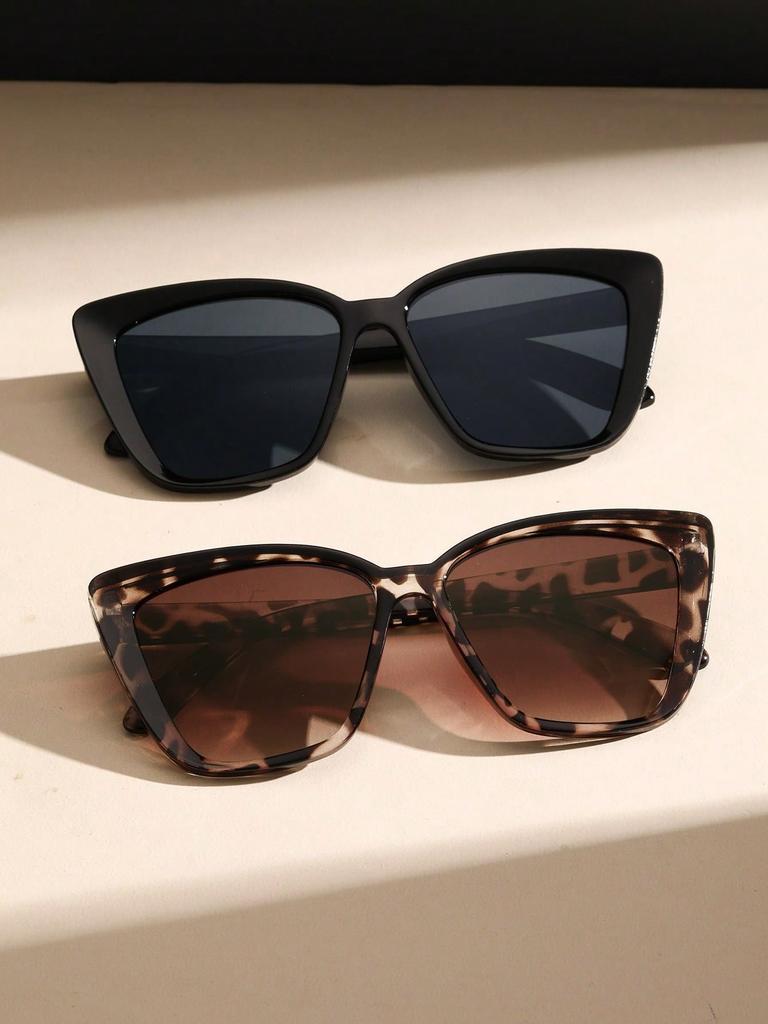 1/2PCS Fashion Y2K Cat Eye Plastic Frame Women Sunglasses For Men Daily Life Shades Eyewear Accessories.