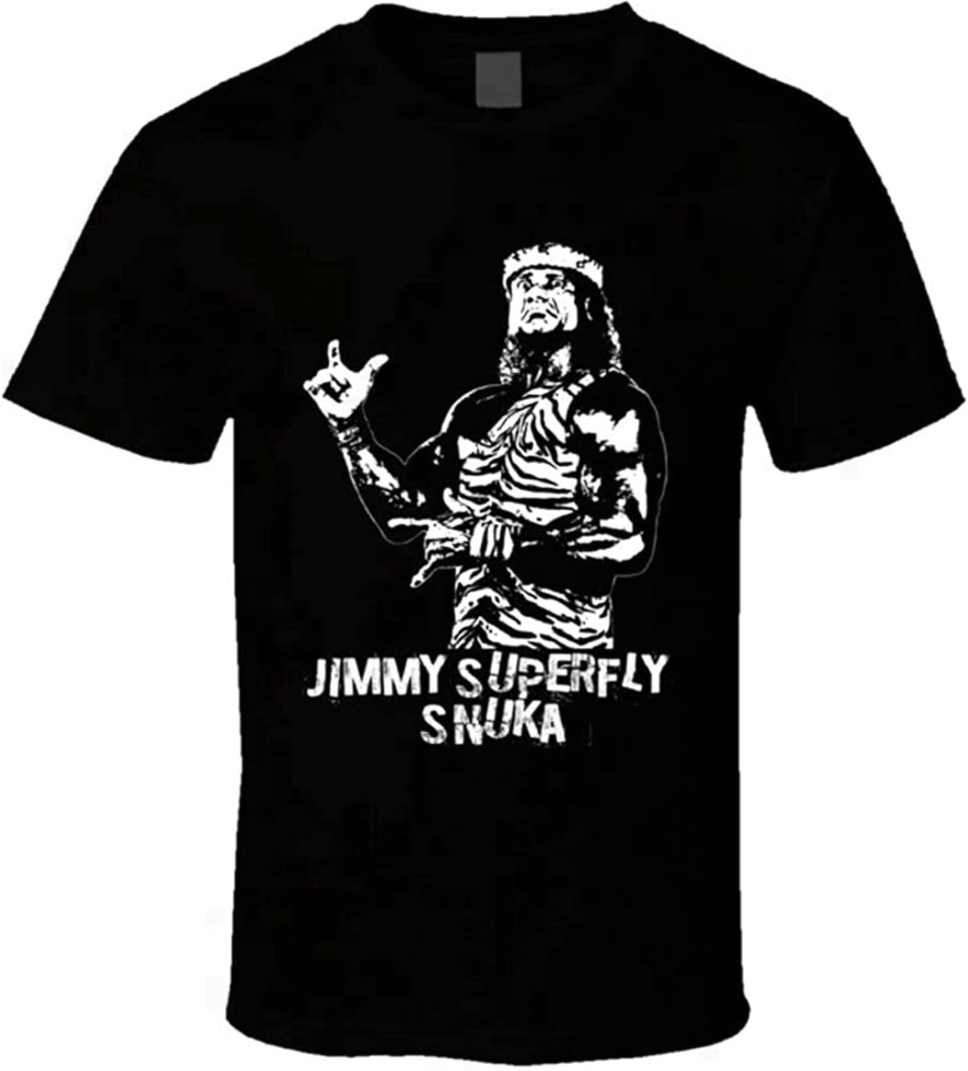 Men s Jimmy Superfly Snuka Retro Legends of Wrestling T Shirt Black XS чёрный
