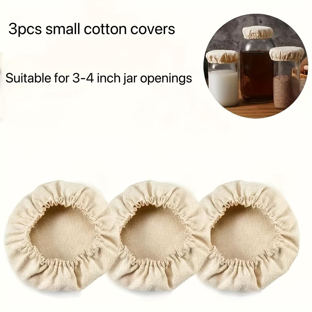 

Set of 3/5/9 Elastic Fabric Covers - Reusable And Washable Fermentation Jar Lids, Suitable for Sourdough, Kombucha, And Featuring Elastic Bands 3pcs