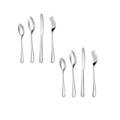 Silver Spoon Set Premium Stainless Steel Flatware Set Mirror Polished Cutlery Utensil Set Durable Home Kitchen Eating Tableware Set,