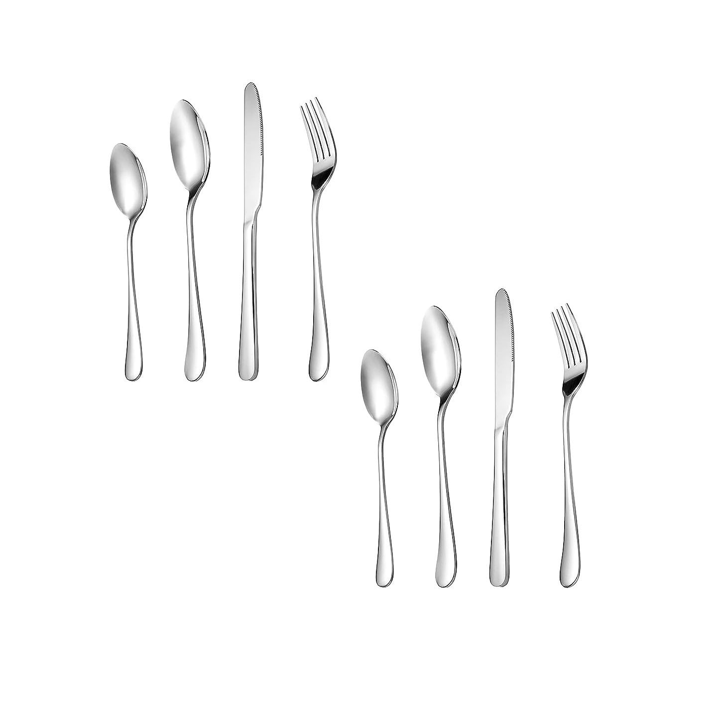 

Набор серебряных ложек Премиальный набор столовых приборов из нержавеющей стали Зеркально полированный набор столовых приборов Прочный набор столовой посуды для дома и кухни,