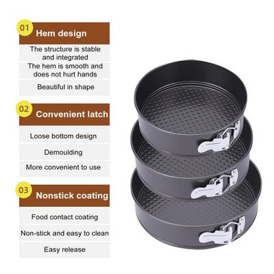 Non-stick Cake Molds Non-stick Cheese Cake Pan Set with Removable Bottoms for Baking Pizzas Cheesecakes Rust-resistant for Easy