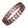 Antique Red Copper Men's Wide Magnet Bracelet - Retro Adjustable Design