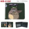 Studio Ghibli Mój sąsiad Totoro Portmonetka Anime Pełnokolorowy Nadruk Krótki Portfel na Karty Uroczy Kreskówkowy Skórzany Puzderko Różowy