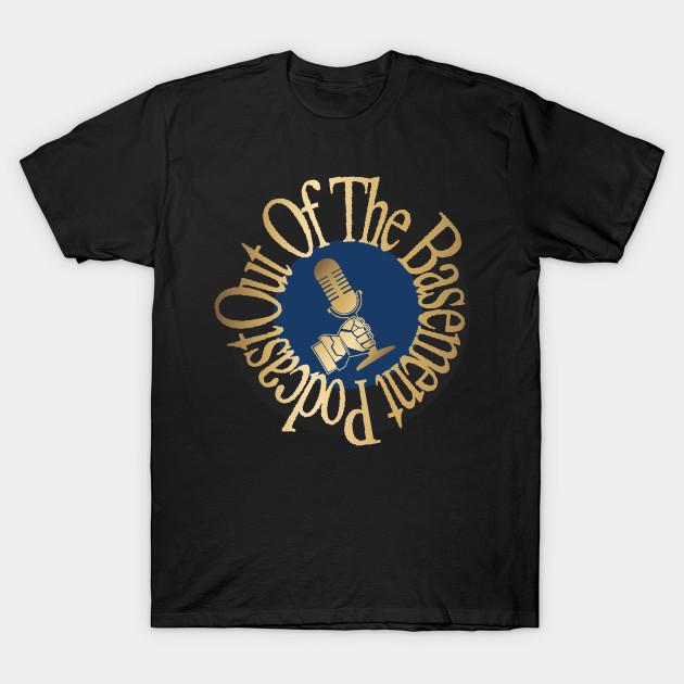 

Men Black Print T-shirt Out Of The Basement Gold Logo No-Cut Transfer Paper Print Cotton Tshirt XL