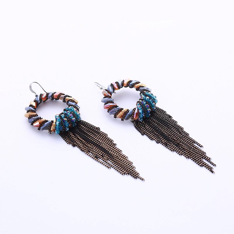 

JMXD Ethnic Long Feather Tassel Earrings Women Statement Drop Bohemian Dangle Jewelry Custom Gift Trendy Handmade Accessory чёрный