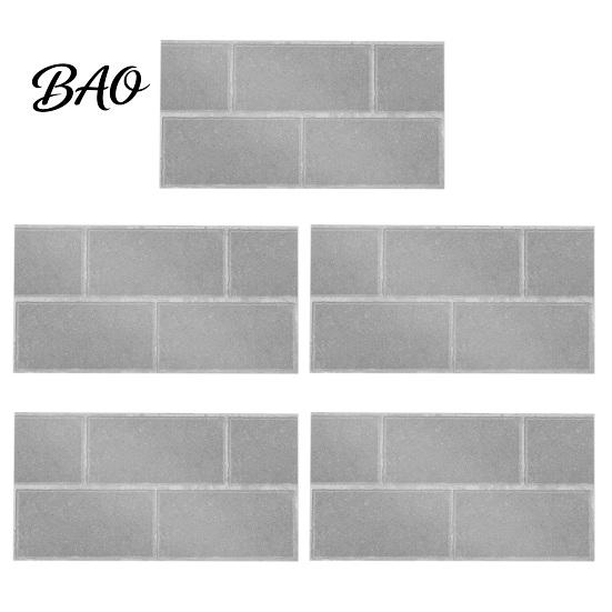 Retro Brick Pattern Wall Art 5Pcs Vintage Tile Stickers, Waterproof Oil?Proof Wallpaper, Peel Decorative Tiles for Home & Stick Backsplash