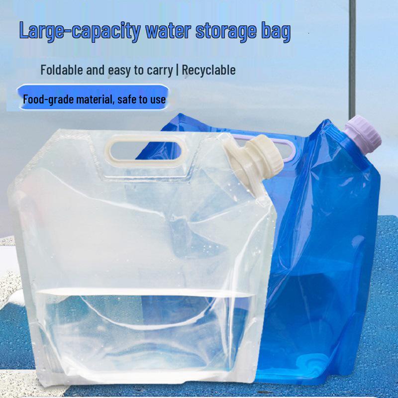 Large-Capacity Portable Folding Water Bag with Handle for Outdoor Sports - Ideal for Camping, Hiking, and Mountaineering.