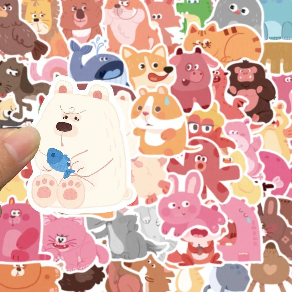50-Piece Cartoon Small Animal Kindergarten Cute Decor Stickers - Waterproof Decals for Phone Cases, Guitars & Skateboards