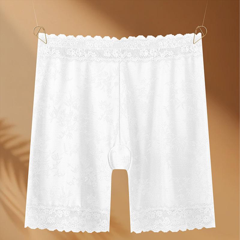 Plus Large Size Female Spring and Summer Lace Anti Wear High Waist Safety Leggings