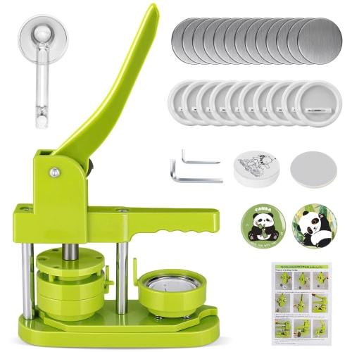 58mm Badge Maker, Rotating Badge Machine, Includes 100 Badge Materials, Compact and Lightweight, Idol Merchandise, DIY Toy, Craft, Handmade Gift