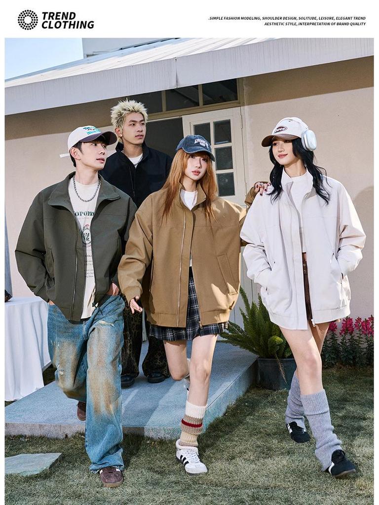 Męska kurtka bomberka retro ze stójką - Kolekcja Wiosna/Jesień