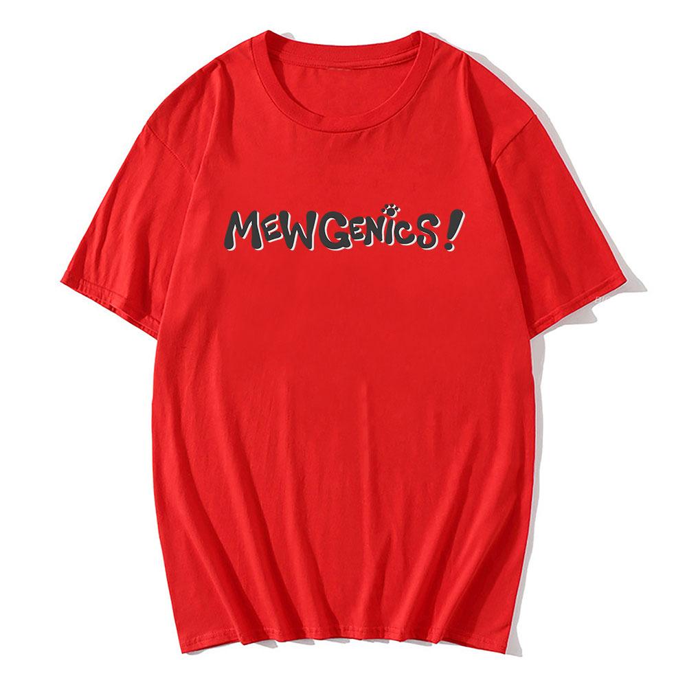 

MEWGENicS Logo Graphic Tshirts Unisex Streetwear Summer O-neck Short Sleeve Male T-shirt Loose Soft Cotton Mens T Shirt Print XS красный