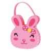 Felt Bunny Shaped Handbag with Stitched Edges and Bow Detail Soft Fabric Small Tote Bag for Kids and Toddlers