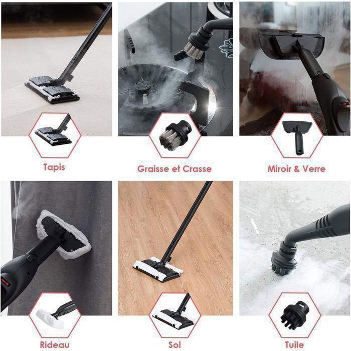 GIANTEX Electric Steam Cleaner 2000W 1.5L Tank, Portable Cleaner 4 Bar Heater Time 5-6 Min for Sofa, Carpet