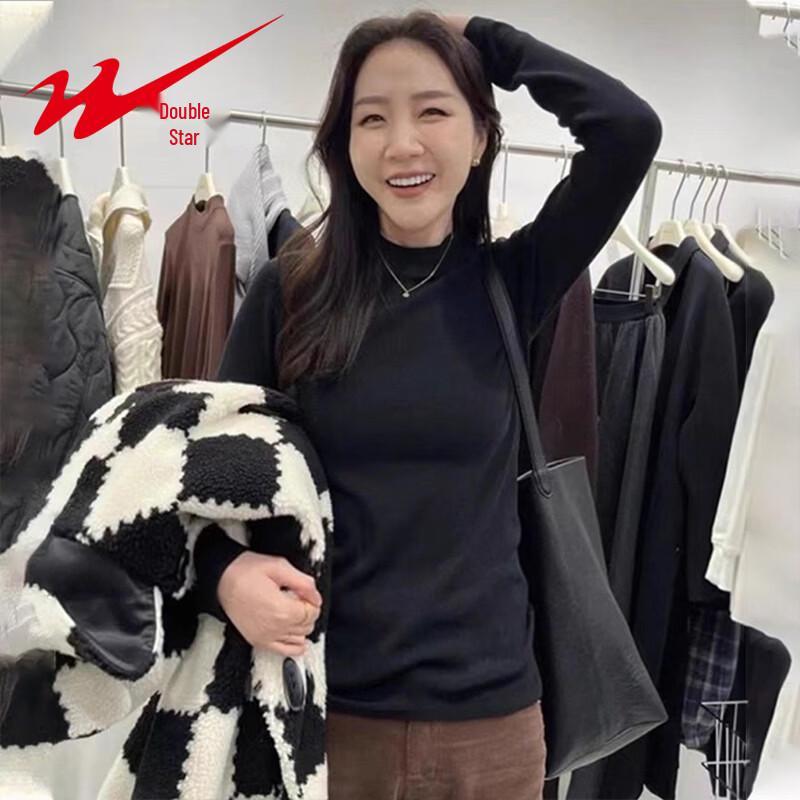 Shuangxing Women s Slim Fit Stand Collar Long Sleeve Cotton Top M