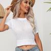 GMXIA Women's Fashion Casual Solid Color Print Summer Spring Sleeveless O-Neck Knitted Short Sleeves
