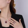 Jewelry Copper Bottom Gold-Plated Retro Simulation Red Corundum Fat Triangle Set Main 17 * 17-12 * 12
