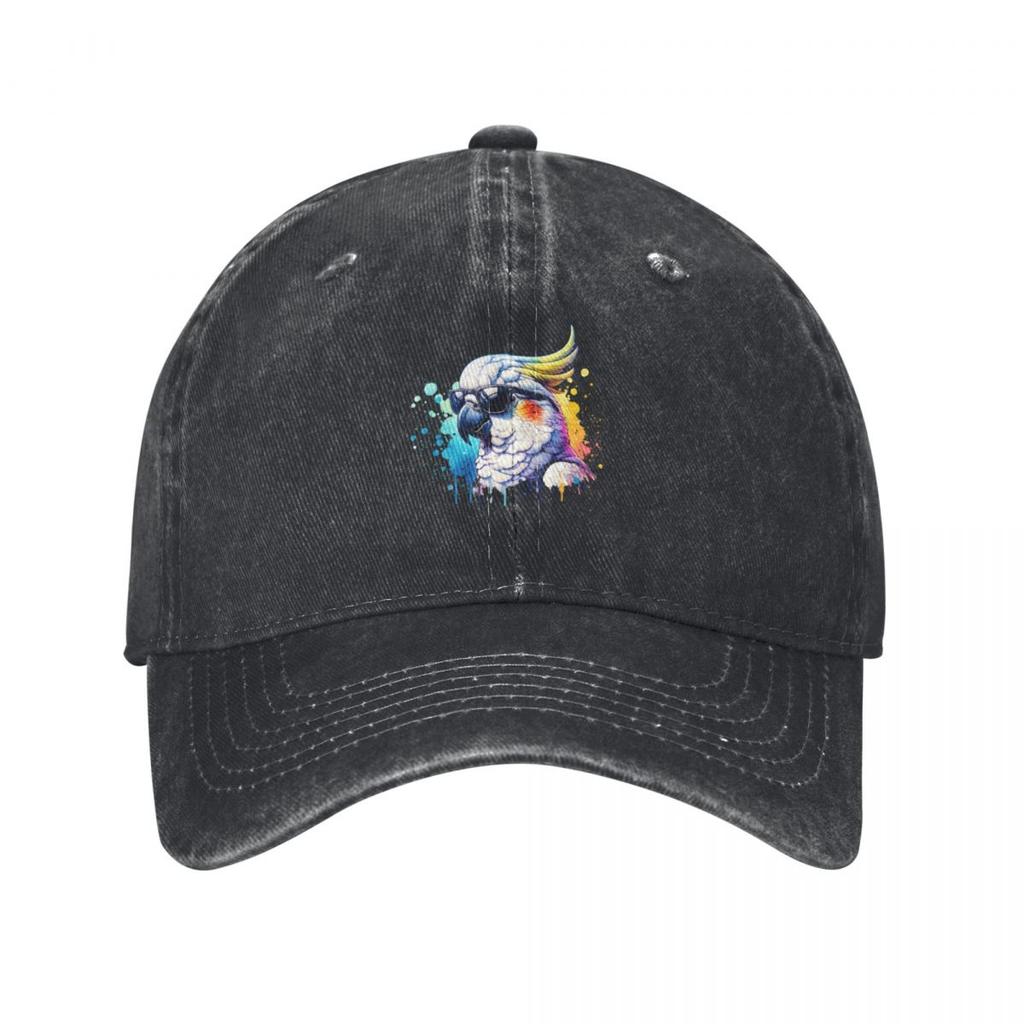 Watercolor Cockatoo Wearing Sunglasses Baseball Cap Sun Hat For Children Wild Ball Hat Cute Unisexs Caps Womens