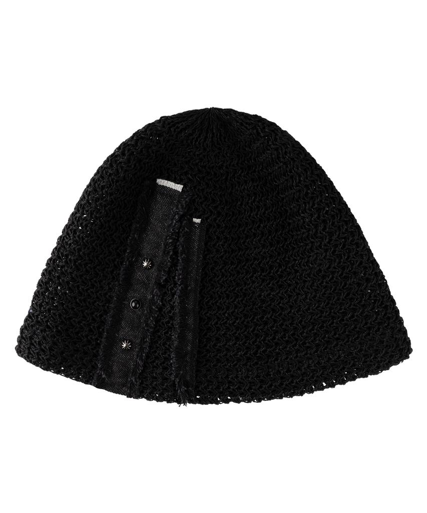 Aleseueseussi Denim Patched Rivet Beanie - Black
