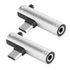 2Pcs 2 in 1 TypeC to 3.5mm Assist Audio Cable Charger Headset Distributor Adapter