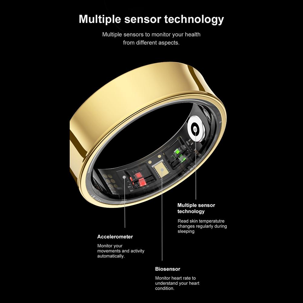 R09 Smart Ring Heart Rate Blood Oxygen Sleep Monitoring Health Fitness Rings with Charging Case Sport Health Ring for Men Women