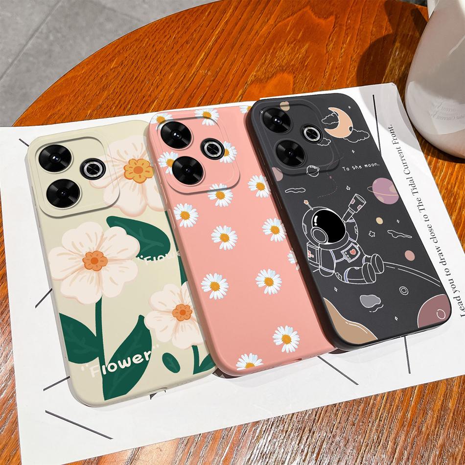 Case For Poco M6 Pro Sunflower Camera Protection Phone Cases For Xiaomi Poco M 6 M6Pro 4G 5G Soft Liquid Silicone Back Cover
