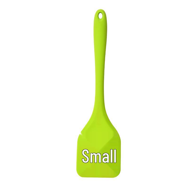 Red Silicone Non-stick Stir-fry and Frying Spatula - High-temperature Resistant, Flat-bottomed, Slotted Design for Household Kitchen.
