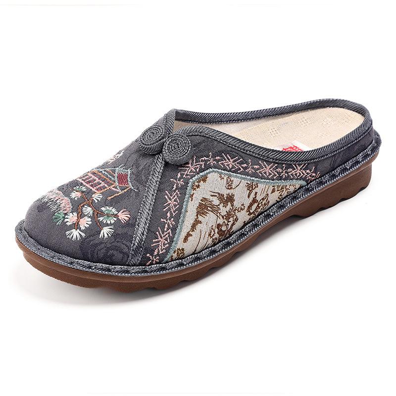 

Старые пекинские тканевые туфли женские летние ретро этнический стиль вышитые туфли национальный стиль туфли для мамы мягкая подошва повседневные дышащие женские туфли 36