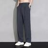 Summer Men's Pants Light&Thin Polyester Elastic Waist Semi-Wide Loose Slacks Drape Suit Pants Male Casual Trousers