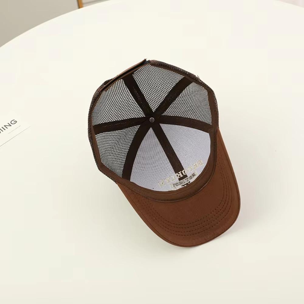 Fashion Mesh Baseball Cap Breathable Letter Embroidery Duck Tongue Cap Sunscreen Visors Hat Outdoor
