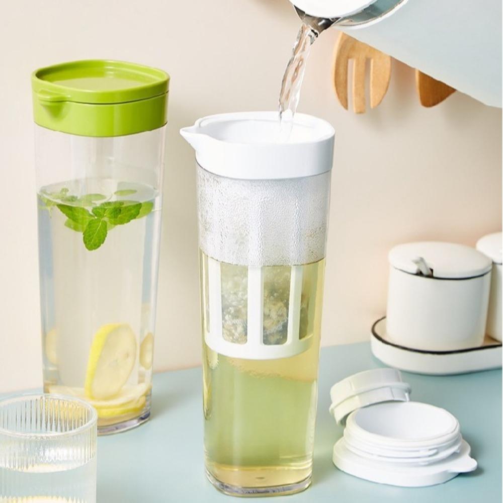 Portable 1L Cold Brew Coffee Pot Plastic Large Capacity Juice Kettle High Temperature Resistance with Filter Summer Teapot