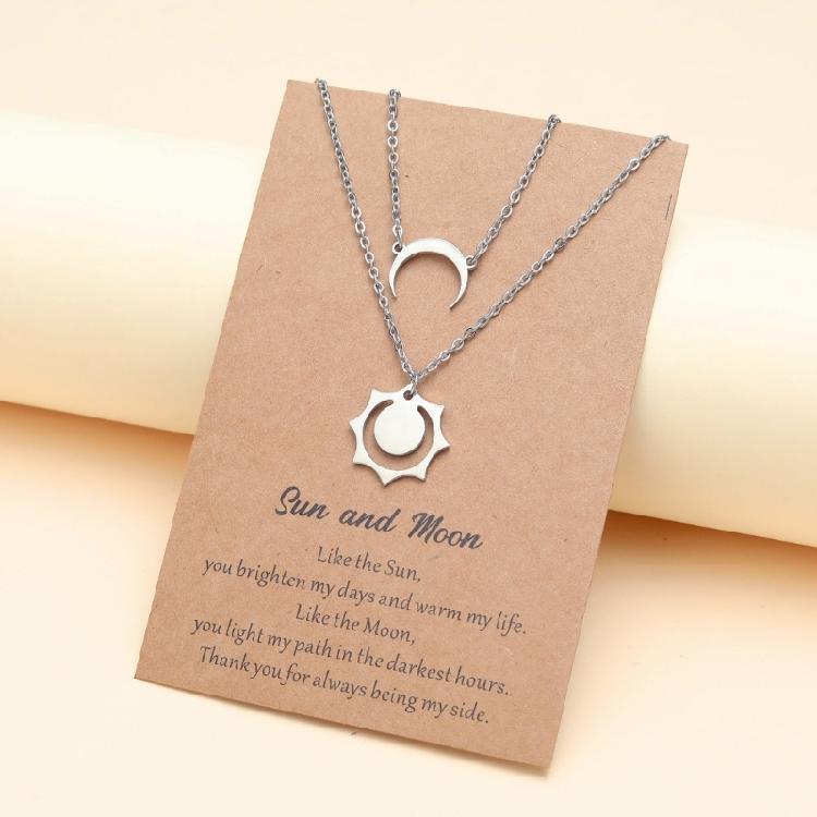 2 Pieces Matching Dainty Clavicle Chain for Women Teen Girl Couple Friendship