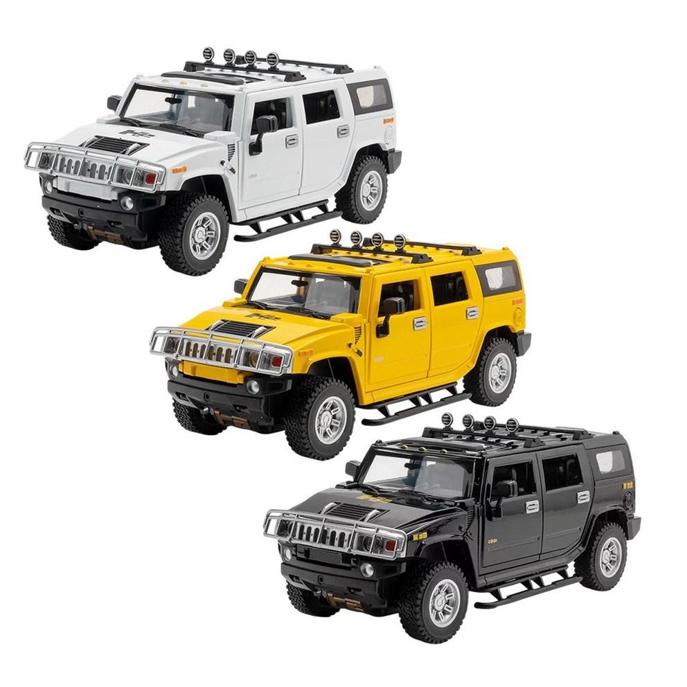 MEIN AUTO 1:1:24 Die-Cast Metall Hummer H2 Modellauto Sammlerfigur, Gelb